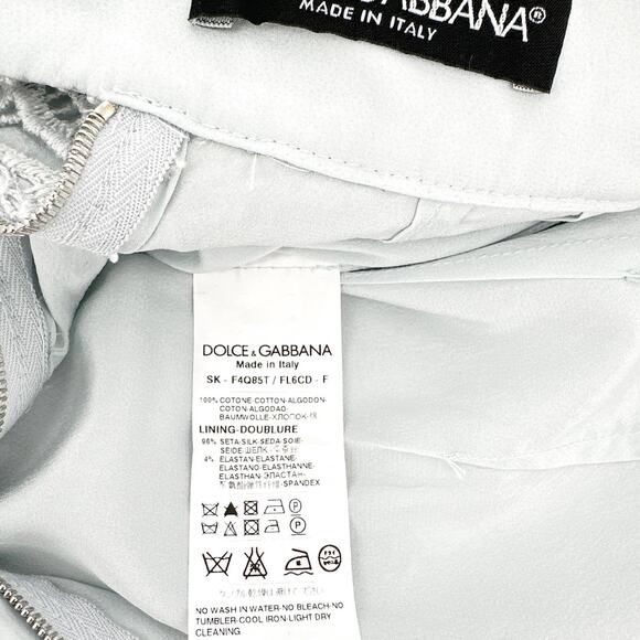 DOLCE & GABBANA Lace Skirt Ice Light Blue XS - Picture 7 of 9